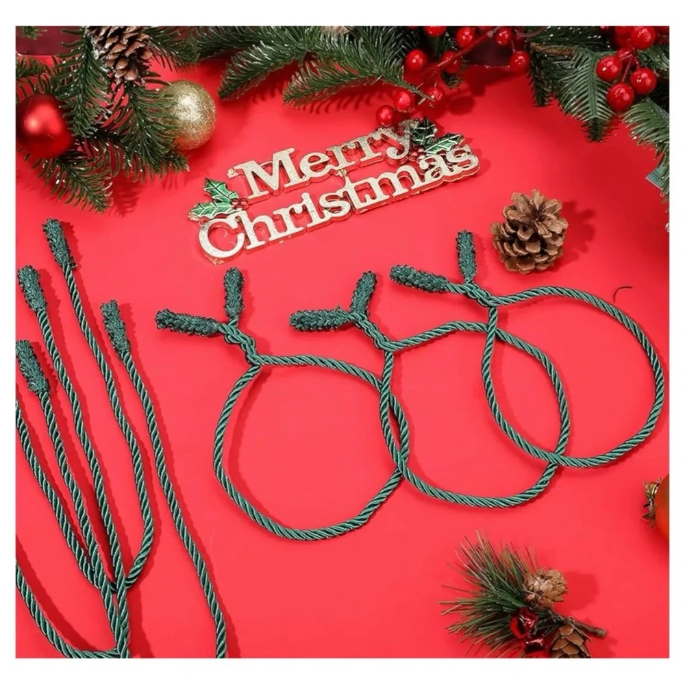 Green Decorative Banister Ties Corded Package Toppers